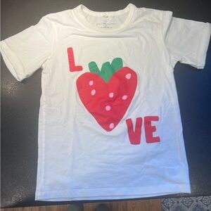 Stella McCartney Kids Organic White Love Strawberry T-Shirt